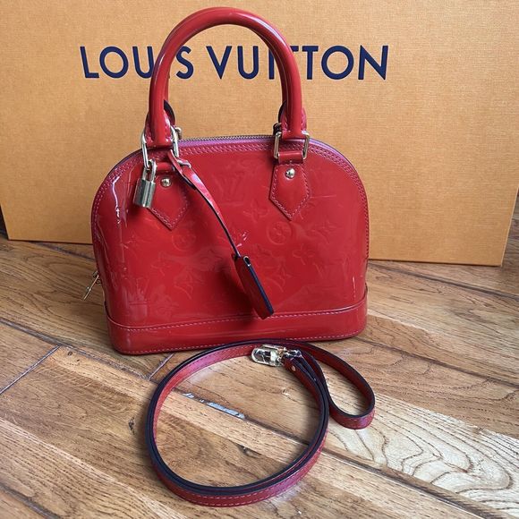 Louis Vuitton Handbags - LOUIS VUITTON Alma BB Shoulder Bag 2way Red Vernis Pomme D’amour Used Women